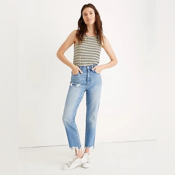 Madewell Classic Straight Jeans in Corrie Wash: Step-Hem Edition SZ 25 - Picture 1 of 9